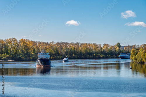 The Uglich River lock on the Volga river. Golden Ring of Russia.