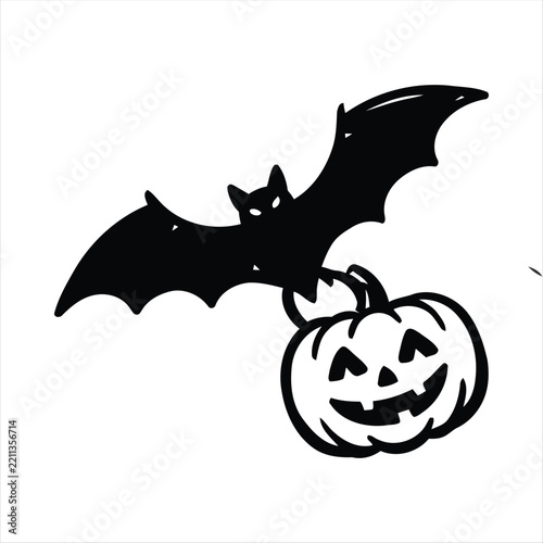 Halloween Bat Icon – Flying Bat Symbol for Spooky Horror, Halloween and Gothic Design