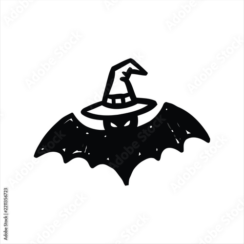 Halloween Bat Icon – Flying Bat Symbol for Spooky Horror, Halloween and Gothic Design