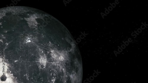 Close view of the moon against a dark starry space background