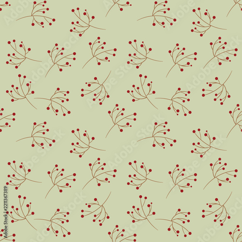 floral autumn seamless pattern design with green background