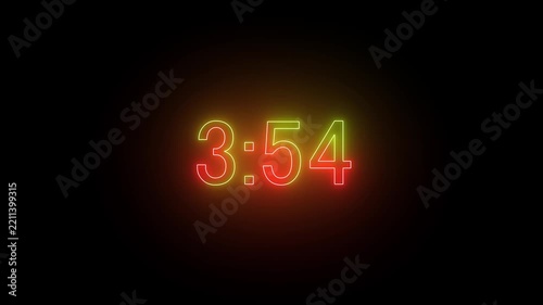 minute countdown on white background, countdown timer 4 minute from 60 to 4,3 minute countdown animation,