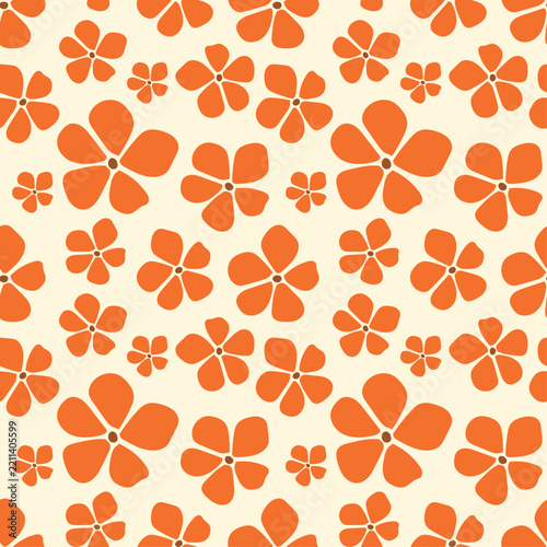 orange flowers seamless pattern