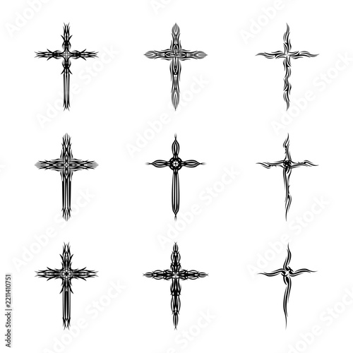 Obraz na plátně Christian cross vector icon symbols