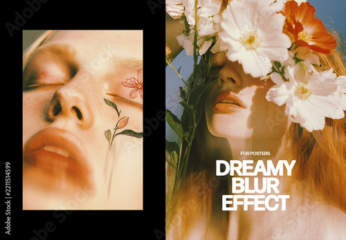 Vertical Dreamy Blur Photo Effect For Poster And Print Design
