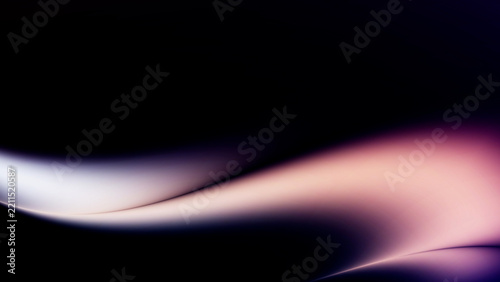 Soft pink and peach fluid wave with smooth layered curves and a subtle glow on black. Elegant abstract background.