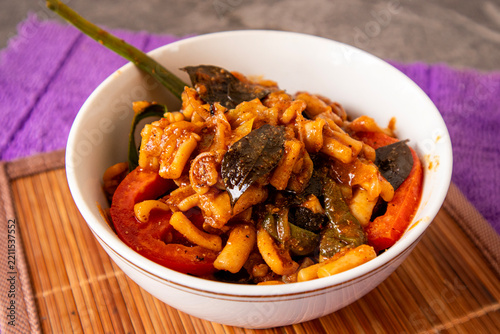 Delicious cuttlefish Curry bowl