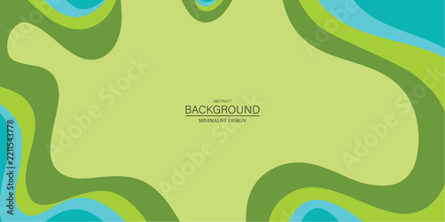 Lime Green and Cyan Abstract Wavy Background with Flowing Organic Shapes