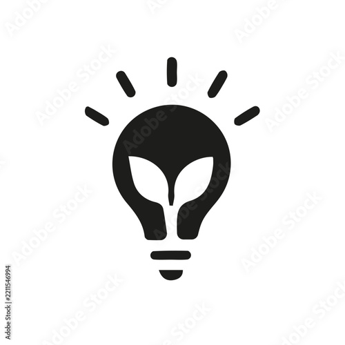 Creative Idea Light Bulb with Growing Plant Icon