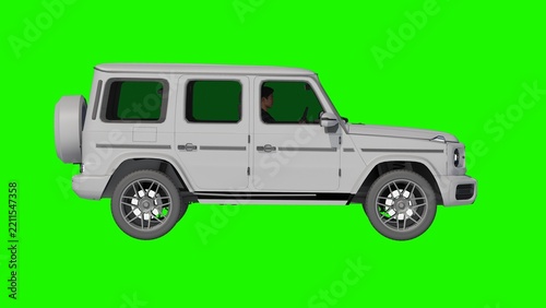 Luxury Vehicle on Green Screen
