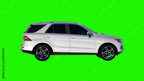 White Sport Utility Vehicle Side View