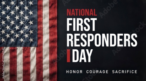 National first responders day patriotic poster design