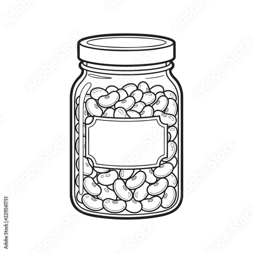 Pickle Jar Coloring Page – Cute Black and White Line Art