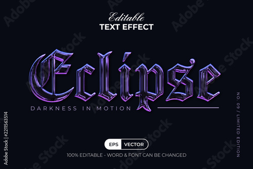 Gothic Editable Text Effect Chrome Style