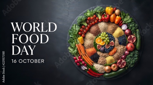 World food day celebration with diverse food items