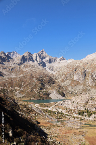 Small alpine lake surrounded by the Brenta Dolomites in Trentino, Italy