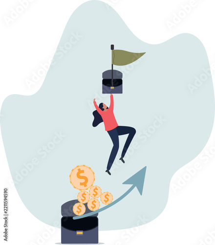 Investment profit and earning, stock market growth or fund flow depend on interest rate and inflation concept. situation and activities. flat design.