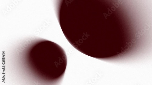 Abstract minimalist background featuring two dark burgundy organic circular shapes on a soft white surface