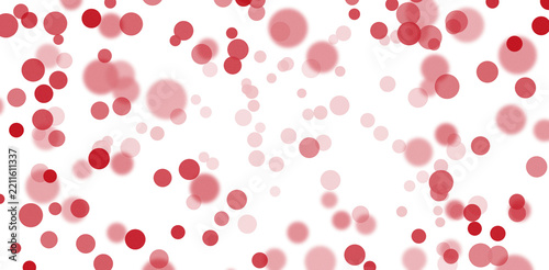 Red bokeh circles floating as festive abstract background element for