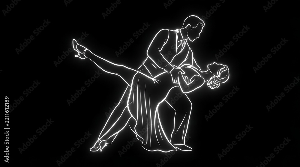 Fototapeta premium Ballroom dance couple in elegant pose