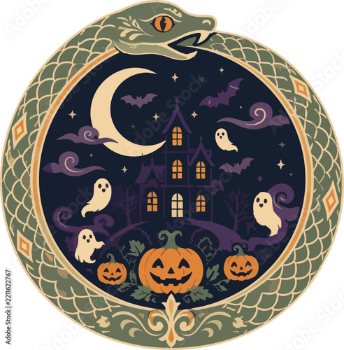 Halloween x Snake Vector