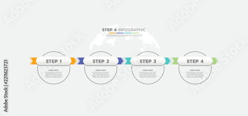 Presentation business abstract background infographic template colorful step 4