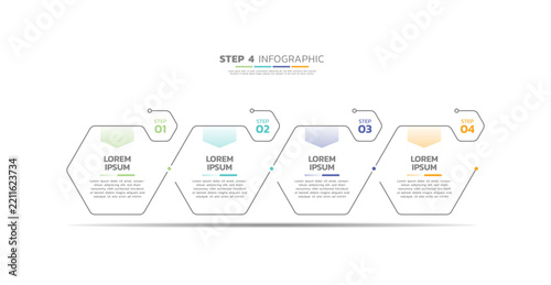 Presentation business abstract background infographic template colorful step 4