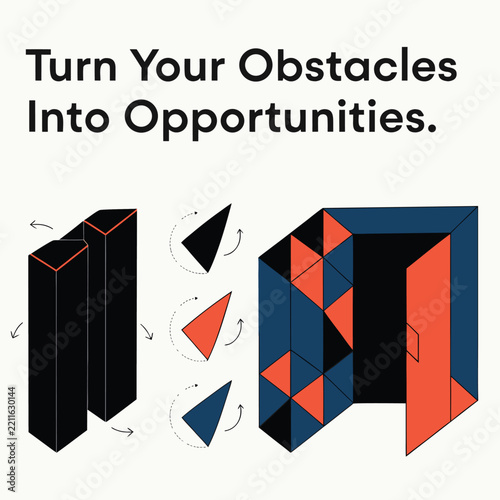 Turn Your Obstacles Into Opportunities Motivational Business Infographic Vector