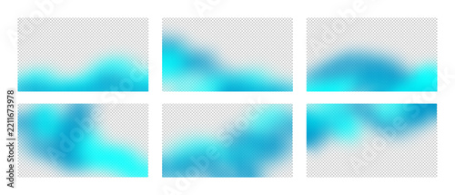 Vector Blue Bottom Gradient Set, blue gradient overlay on transparent background, Fully vectorized, layered, and editable