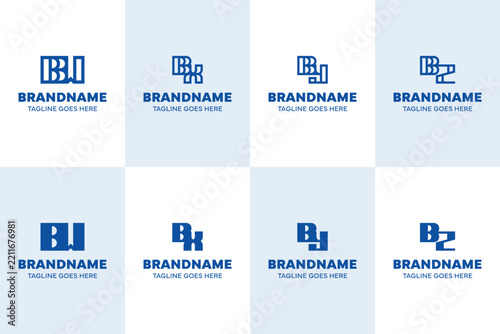 Letters BW BX BY BZ Monogram Logo Set, for WB XB YB ZB initials Brand