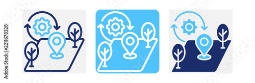 Land Development Icon In Two Colors Style Collection 