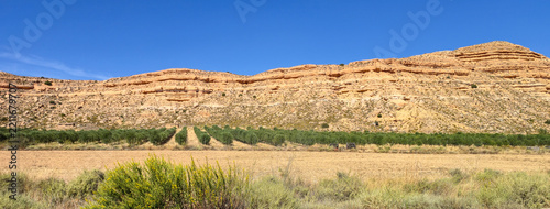 The Bardenas Reales natural park in southeast Navarre, Spain