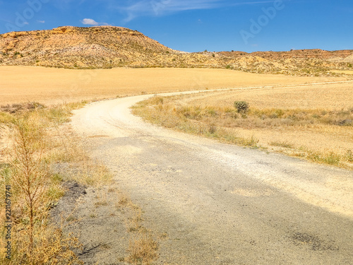The Bardenas Reales natural park in southeast Navarre, Spain