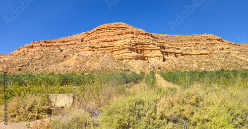 The Bardenas Reales natural park in southeast Navarre, Spain
