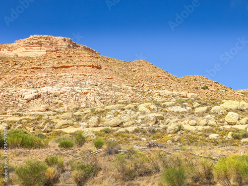 The Bardenas Reales natural park in southeast Navarre, Spain