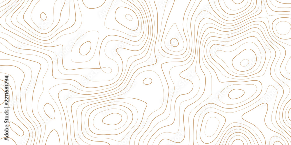Obraz premium Abstract topographic map contour lines pattern background in brown with geographical map elevation lines topography