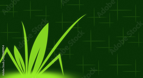 Green grass illustration with sparkles background