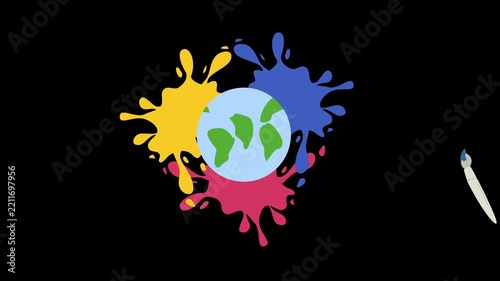 world art day illlustration brush