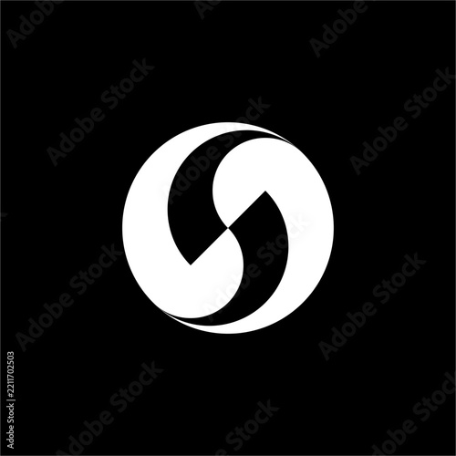 Sleek abstract S monogram featuring smooth fluid circular geometry. Ideal for fintech apps, data analytics, luxury retail, & modern enterprises.
