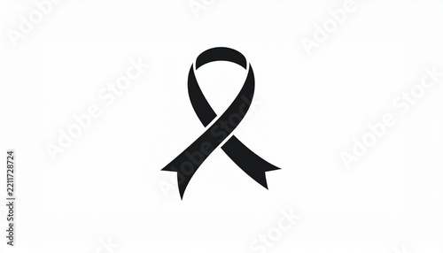 A simple black awareness ribbon icon is centered on a clean white background.