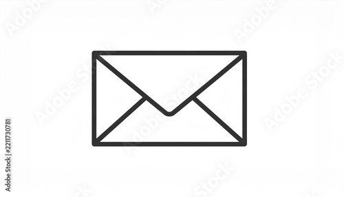 A simple black envelope icon is displayed on a white background.