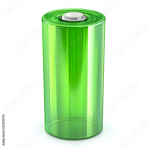 Green battery on a white background.