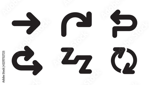Thick black rounded arrow icons for creative user interface design and web navigation needs.