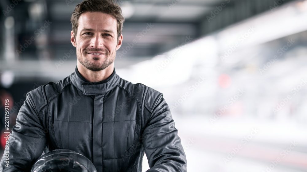 Obraz premium F1 driver smiling at the camera
