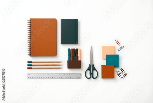 Minimalist stationery flat lay for creativity and productivity