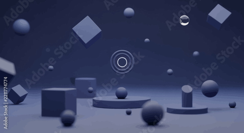 Abstract futuristic surreal landscape vector illustration