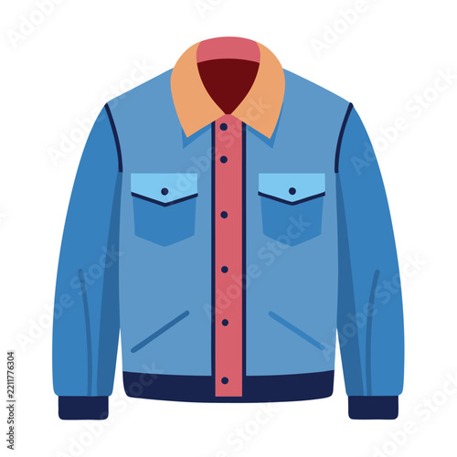 illustration of denim jacket isolated on white background