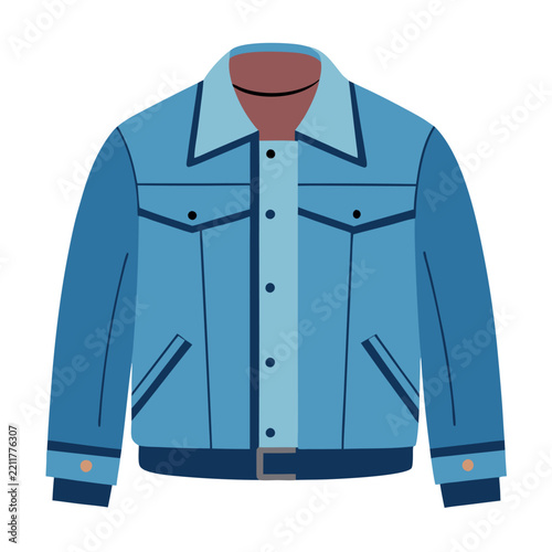 illustration of denim jacket isolated on white background