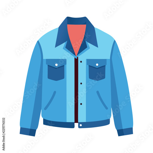 illustration of denim jacket isolated on white background