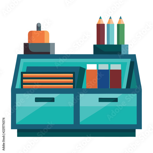illustration of desk organizer isolated on white background  